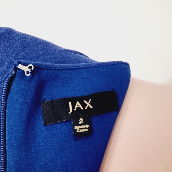 Jax Floral-Embroidered Sheath Midi Dress, Blue Pattern Size: 2 - Picture 10 of 11